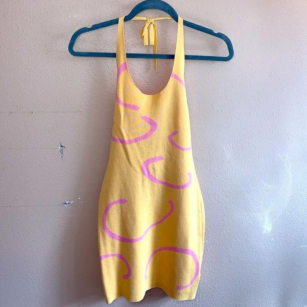 Aloye Women's Yellow and Pink Dress